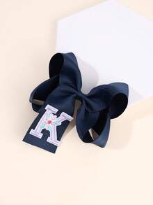 1 pezzo Fermaglio per capelli a fiocco con lettera da A a Z, Molletta per capelli a farfalla di moda, Accessorio per capelli grande e rialzato, Regalo per ragazze e adolescenti - Blu Navy - Visualizzare 24