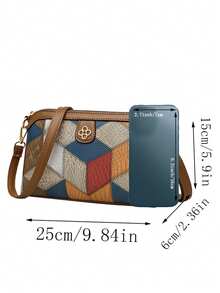Women's Crossbody Bag - A Niche Shoulder Bag With Mixed Color Crossbody Phone Pouch - Multicolor - View 4