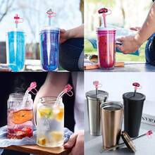 10-Pack Silicone Straw Covers 10mm - Universal Dustproof Drink Lids For Tumblers, Travel Mugs & Reusable Bottles - Soft Flexible Straw Toppers For Adults, Dishwasher Safe & Odor Resistant