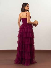 LONG WEDDING PARTY DRESS  BRIDESMAIDS CLASSIC TULLE WITH SHINE