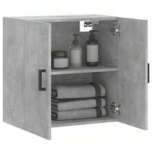 Mobiletto dA, Parete Larryhot in cemento grigio 60x31x60 cm in legno ingegnerizzato, bello e pratico, ideale per riporre oggetti e decorare la casa - Grigio - Visualizzare 4