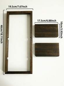 1pc Vintage Open Wooden Wall Mounted Storage Rack, Floating Display Shelf For Living Room, Bedroom, Bathroom, Kitchen, Entryway, Office Decor - Multicolor - View 5