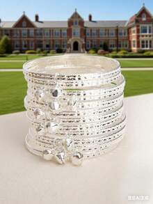 12pcs Girls & Teens Jingle Bell Bracelets, Suitable For Daily Wear - one-size - View 8