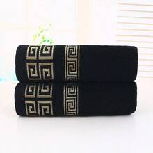Toalla suave para hombres, toalla de playa, que no suelta pelusa, regalo corporativo, juego de toallas de baño grandes para salón de belleza, hotel, deportes, artículos esenciales para el hogar, toalla, cuidado de la piel - Negro - Ver 3