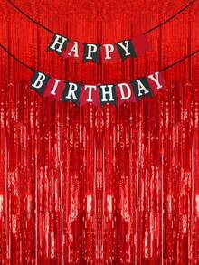 1/2 Piece Shiny Red Foil Curtain Backdrop, Merry Christmas Home Decor, Room Decor, Wall Background Decor, Party Gift, Baby Shower, Birthday Party Decor, 2026 Graduation Decor, Birthday Decor, Wedding Decor, Valentine's Day Decor, Birthday Party Photography Props, Valentine's Day Party Supplies, Mother's Day Party Decor - Bright Red - View 6