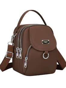 Nuevo estilo de bolso bandolera para damas, diseño de hombro, de moda para mujeres, adecuado para el uso de teléfonos móviles, ligero y compacto, multicapa. - Multicolor - Ver 10