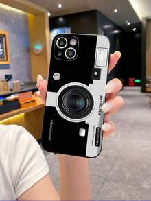 1个黑色TPU相机元素创意个性化相机图案防震全包手机壳，兼容/OPPO/红米手机，国际版，非国内版 - 彩色 - 查看 4