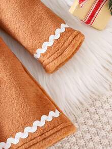 فستان طويل الأكمام سميك مبطن بالحرارة لطيف للبنات الصغار، شتوي قطعة واحدة