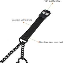 Love Heart Choker Collar Necklace, Adjustable Leather Punk PU Necklace Goth Choker Soft Collar Chain For Women