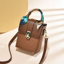 Women Shoulder Bags - 土黃拼咖啡 - 查看 2