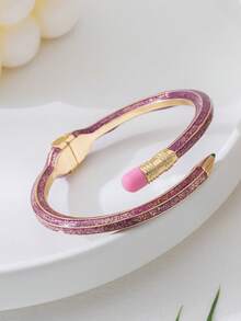 1 件时尚经典毕业优雅铅笔手链，多种颜色适合女性庆祝节日、聚会、送给朋友和老师的礼物 - 長鉛筆手鐲 - 查看 12