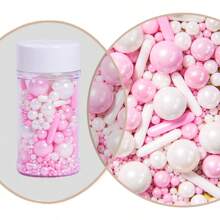 75g/2.6oz Faux Golden Sugar Beads, Baking Cake Decorations, Assorted Shapes & Sizes, Suitable For Cakes, Candies, Cupcakes, Ice Creams, Cookies, Suitable For Festive Celebrations, Birthday Party Cakes,Christma,Back To School