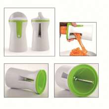 1 pieza Cortador de verduras en espiral manual - Rallador rotativo de mano, para zanahorias, pepinos, etc. - Herramienta de cocina con múltiples opciones de cuchilla - No se necesita electricidad, cortador y rallador de verduras