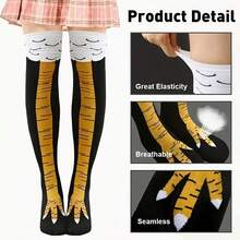 1 Pair/2pairs/5pairs  Of Fun Chicken Leg Socks And Knee Length Stockings - Women's Colorful Animal Role-Playing, Suitable For Couples, Holiday Gifts, Parties, Clothing, And Daily Wear With Innovative Socks - 小腿襪 - 查看 1