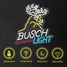 Elk Head Neon Sign, USB Powered Wall Hanging Multicolor LED Light With Switch Control, Plastic Material For Game Room,Live Streaming Room,Room Decor ,Bedroom Decor,Halloween,Christmas Decorations