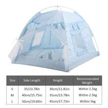 Tienda para mascotas, cama de perro y gato semi-cerrada con cojín reversible, ventilada y con prevención de mosquitos, casa de villa para gatos y nido para cachorros