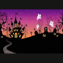 1pc/3PCS Wall Art Poster Optional Frame Happy Halloween Backdrop Horror Moon Pumpkin Witch Bat Castle A Little Boo Is Almost Due Baby Photography Background Party Decor Home Decor Halloween Decor Room Decor - Multicolor - View 17