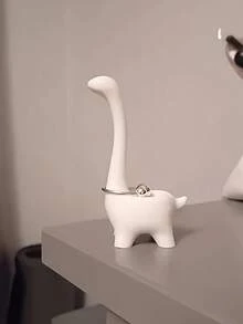 Ring Dinosaur Stand, Suitable For Earrings, Rings, Jewelry, Desktop Decorations, Wedding Engagement Ring Stand, Cute College Style Room Decoration, Cute Female Gift, Suitable For Valentine'S Day, Romantic Night, Birthday, Anniversary, Ring Stand Display Stand Creative Decoration , Makeup Room Decor - Multicolor - View 1