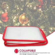 1pc Christmas Decoration Storage Box With 64 Compartments, Zipper Snowflake Christmas Ball Storage Container, Small Trinket Decoration Organizer Box, Vinyl Decorative Plastic Box With Handle, Christmas Storage Box And Organizer