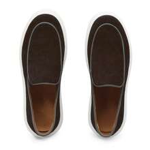 Men's Suede Loafer Lined With Insole - Coffee Brown - View 4
