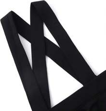 Noomelfish Girls Suspender Skater Skirt Stretchy Cotton Flared Overall Dress (4-12 Years) - Khaki - View 10