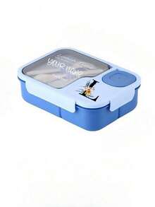 1pc Customizable Fantasy Pattern & Artistic Text Bento Box, Made Of High-Quality PP Material With 3 Compartments And Utensils, Portable, Minimalist, Waterproof, Tight-Sealing, Leak-Proof, Large Capacity, Suitable For Office Workers And College Daily Lunch Box - Multicolor - View 10