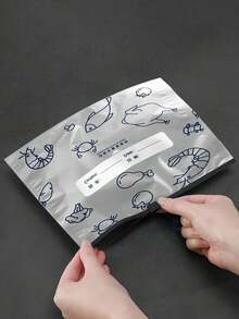 20 sztuk folii aluminiowej, utrzymujące świeżość, szczelne torby, dwa rodzaje opakowań wysyłane losowo, wielokrotnego użytku torby do przechowywania żywności w lodówce i zamrażarce 10 sztuk antybakteryjnych torebek z folii aluminiowej do przechowywania żywności, hermetyczne zamknięcie strunowe wielokrotnego użytku woreczki do lodówki i zamrażarki - Srebro - Zobacz 4