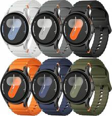Correa Deportiva para Watch Correa 40mm 44mm, Correa de Silicona Suave Sin Espacio para Watch 6 5 4 FE Correa 40mm 44mm/Watch 6/4 Classic 47mm 43mm 46mm 42mm/Watch 5 pro 45mm Hombres Mujeres, Paquete de 6 - 01-Negro/Blanco/Gris oscuro/Verde militar/Azul marino/Naranja - Ver 12
