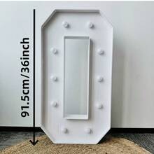 1Pc 91.5CM/36Inch Illuminated Digital Marquee Frame Numbers 0 - 9 Plug- In Lights And Stand For Party Decor Birthday & Anniversary Celebrations - 8/10pcs Cool Lights - 白色 - 查看 4