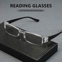 10pcs Classic Small Frame Reading Glasses Value Pack, Fashion High-Definition Transparent PC Lenses, Colorful Temples, Lightweight Classic Frame, Simple & Comfortable For Men & Women, Daily Work & Reading - 4 Black + 3 Brown + 3 Red - View 2