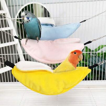 1pc Banana Shaped Parrot Hamster Hanging Bed, Durable Scratch-Resistant Swing Nest For Parrot Hamster, Suitable For All Seasons