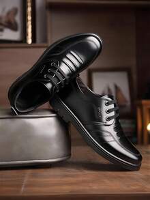 Zapatos de Vestir Oxford de Piel para Hombre con Forro Clásicos con Cordones,Zapatos de vestir para hombre, zapatos casuales, zapatos formales de negocios con cordones de corte bajo,negocio negro Zapatos,adecuado para la celebración de bodas, anfitriones, banquetes, fiestas, trabajo de negocios y ropa casual diaria - Negro - Ver 2