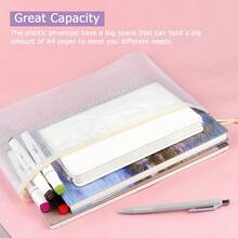 Bolsas con cremallera de malla impermeable, bolsas con carpeta con cremallera, tamaño carta A4, bolsas duraderas para organizar documentos, cuadernos, papeles, bolsas para documentos para la oficina, la escuela, útiles de oficina, útiles escolares