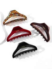 1pc Women's Multi-Color Letter Acetate Hair Claw Clip, Vintage Minimalist Elegant Summer Hairpin, Fashion Versatile Personalized Clip, Suitable For Daily Home Decor, Outdoor Leisure, Commuting, Dating, Casual Fall Winter Hair Clip Hair Accessories For Women For Vacation Outfits Woman - Multicolor - View 3