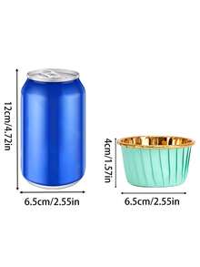 50 peças/100 peças Copo de Papel Mafen, Ferramenta de Cozimento de Cupcake de Papel, Suporte de Papel para Bolo com Borda Ondulada Dourada, Copo de Papel Antigordurado Colorido para Cozimento, Filme de Cozimento, Copo de Papel para Bolo com Boca Ondulada Dourada, Forma de Papel Alumínio Descartável para Cupcake, Bandeja Descartável de Cozimento de Cupcake de Papel