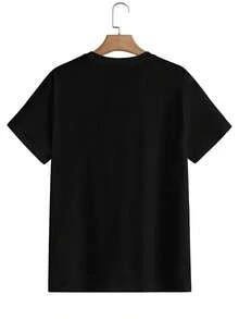 Cartoon Art Letter Print Pattern - Elegant And Fashionable - Women's Round Neck Pullover T-Shirt Casual Sports Short Sleeve S-XXL Size Multiple Colors Optional