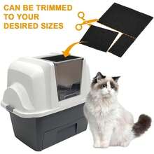 Filtro de carbón activado - Paquete de 6, 105 X 115 mm - Filtro de repuesto altamente absorbente para la caja de arena para gatos totalmente cerrada