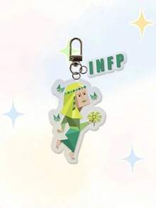 MBTI钥匙扣，MBTI 16个性化亚克力钥匙扣，背包挂绳配件，卡通人物礼物，可爱钥匙扣 - 彩色 - 查看 3
