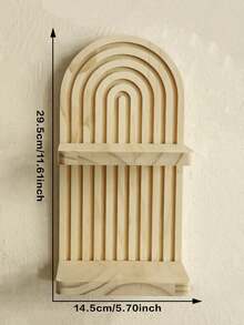 1pc Wooden Arch Top Wall Mounted Shelving Unit, Vertical Bar Design Decorative Display Rack, Modern Home Decor, Suitable For Living Room And Bedroom, Storage Shelf, Can Be Used To Display Decorations - Multicolor - View 14