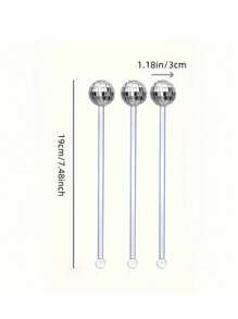 10/20 件迪斯科球鸡尾酒搅拌器、鸡尾酒签、饮料搅拌器、水果签、装饰棒、生日、节日、酒吧、鸡尾酒廊派对装饰品 - 彩色 - 查看 11