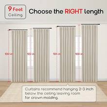 White Greyish Blackout Curtains 96 Inches Long, Pinch Pleated Linen Blackout Curtains Bedroom 2 Panel Set, Home Decor - Warm Beige (Creamy Beige) - View 4