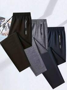 1PC Men Drawstring Waist Solid Sweatpants Long Sweat Pants Plain Gym Basic , Fall