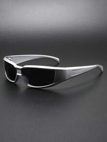 1pc Retro Y2K Fashion Fashion Glasses - Silver - View 1