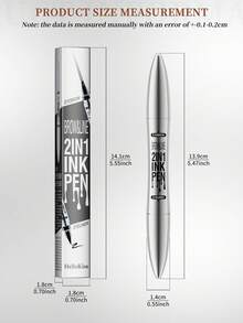 HelloKiss 2-In-1 Dual-Tip Liquid Eyebrow Pencil And Black Eyeliner, Waterproof Long-Lasting Smudge-Proof Eyebrow Definition Pen, Precise Fine Tip, Quick-Drying Natural Hair-Like Eye Makeup Tool, Suitable For Beginners And Daily Use - Multicolor-white Tube - View 12