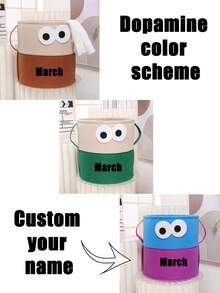 1pc Custom Dopamine Color Laundry Basket, Big Eye Storage Bag - Multicolor - View 4
