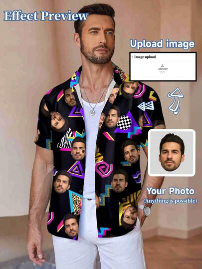 Customized Shirt, Personalized Shirt With Custom Design Of Male/Female Portrait, Family Members, Pets, Cartoon, Holiday Themed, Fun Shirt