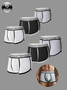 6 piezas de ropa interior básica y cómoda para hombres