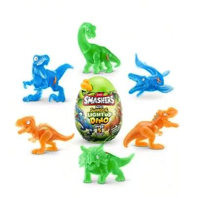  ZURU Smashers Nano Jurassic Light Up Dino, huevo coleccionable con temática de dinosaurio con talla grande de 5 sorpresas con luz para niños y niños