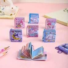 Sanrio 2pcs Sanrio Mini Shared Notebooks, With Colorful Pages And Pockets, Cute Couple Memo Pads, Creative, Hanging Style Cartoon New Rilakkuma Mini Sharing Notebook 50 Sheets, Student Fashion Waterproof Leather Cover With Beaded Chain Diary, Children Mini Pocket Notebook, Cartoon Memo Pad, Kuromi Bean Bag New Style. (Random Style & Color) School Supplies, School Essentials, Back To School, School, Back To School Supplies