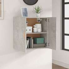 Larryhot Armario de pared Gris Hormigón 60x30x60 cm Madera de Ingeniería, bonito y práctico, ideal para almacenaje y decoración del hogar - Blanco - Ver 3